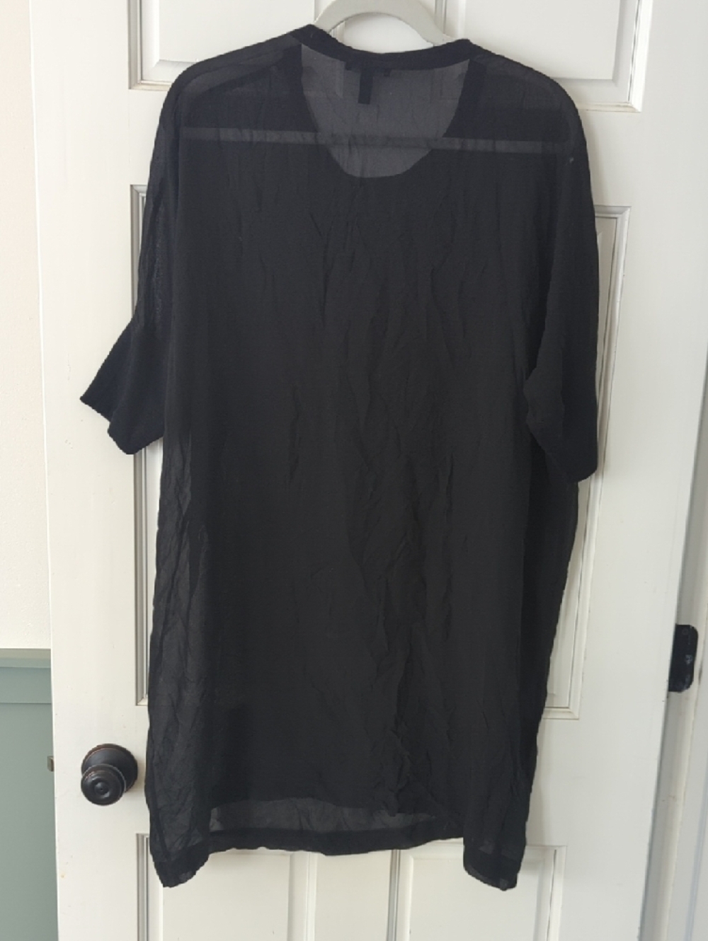 Eileen Fisher Black Lightweight Sheer Tunic Top - Picture 4 of 6